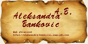 Aleksandra Banković vizit kartica
